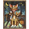 A set of creative mosaic of sequins on canvas, "Cats" 30x40 cm