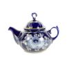 Гжельский Фарфоровый завод / Teapot Crumpet cobalt paint gold
