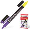 Highlighter bilateral BRAUBERG, YELLOW/PURPLE, line 1-4 mm