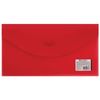 Chemise enveloppes avec un bouton SMALL SIZE (250x135 mm), transparent, rouge, 0,18 mm, BRAUBERG