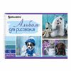 BRAUBERG / Album per disegno "Cani", 32 fogli A4, 205x290 mm, pettine, vernice selettiva