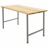 Table dining on metal frames "D-261C," 1300 x625 x760 mm, gray frame, wood
