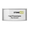 DURABLE / Durable / Classic Badge with Magnet, Convex, Plastic, 34 x 74 mm Silver