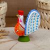 Дымковская глиняная игрушка / Figurine "Painted turkey with a blue tail"