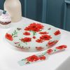 Доляна / Dolyana / Cake bowl with a shoulder blade "Red poppies", d = 30 cm, shoulder blade 26.5 × 7 × 2 cm