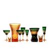Гусевской Хрустальный завод / Set of crystal glasses "Ivan Kupala" amber-green 6 pieces