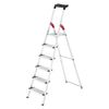 Stepladder L80 ComfortLine 6, step width 13cm, aluminum, with tool tray, Hailo