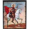 Vernissage of History / Icon "Warlord Saint Sarkis and Saint Martiros" on a wooden base, 12 x 10