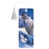 Bookmark for books 3D, BRAUBERG, three-dimensional, "White wolf" with a decorative lace tie