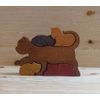 Wooden toy puzzle "Cat family" 5 of composite parts