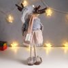Сималенд / Interior doll "Moosie in a beige jumpsuit in a cage, a gray vest and a cap"