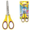 Scissors INLANDIA kite, 125 mm, for left-handed, rubber coating, yellow-purple, Euro slot