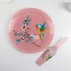 Доляна / Dolyana / Cake bowl with a scapula "Hummingbird", d = 30 cm, scapula 26.5 × 7 cm