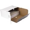 Archival box with flap A4 (260х325 mm) 150 mm up to 1400 sheets, micro corrugated Board, WHITE, STAFF