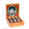 Gift cognac set from zirconium "PAINT" with a plate of 150 mm, in a wooden box