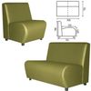 GARTLEX / Sofa soft double "Cloud", "V-600", 1100x750x780 mm, without armrests, eco-leather, light green