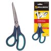 Makas BRAUBERG "Soft Grip", 190 mm, kesim. uçlar, gri-yeşil, 3 kenarlı. bileme, kartlar. paket. süspansiyon ile.