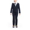 School trousers-straight cut knit dark blue for girls