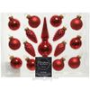 Kaemingk / Bộ đồ trang trí Giáng sinh cho một cây thông Noel nhỏ Màu đỏ cổ điển, 15 chiếc, thủy tinh