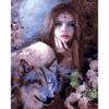 Опт-картина / Malen nach Zahlen 40x50 Mädchen und Wolf