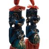 Decor and Gift / La estatuilla de madera "Асмат azul, rojo 20 cm