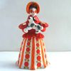 Дымковская глиняная игрушка / Figurine "Lady with a dog in a red jacket"