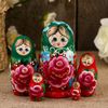Doll "Rose" 5 dolls, green scarf