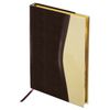 Agenda non daté A5 (138x213 mm) BRAUBERG "De Luxe", cuir combiné, 160 feuilles, coupe or, marron/beige