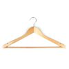 ЛЮБАША / Economy coat hangers, size 48-50, SET of 5 pieces, wooden, crossbar, pine color