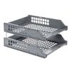 Horizontale Trays für Papiere, SET 2-tlg. (340x260x54 mm), auf Metallstangen, grau, STAMM "Strong"