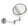 Mirror wall BRABIX, diameter 17 cm, double-sided with magnification, stainless steel, pull-out (loop)