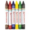 BRAUBERG / Wax pencils thickened "ACADEMY", 6 COLOR SET