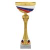 Metal goblet "Veroslav" (140x140x340 mm), marble base, "gold" / tricolor, stem red