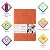 BRAUBERG / Notebook 48 y. checkered cover textured leatherette, stitching, A5 (147x210mm), ORANGE, SKY / 10 pcs.