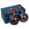 Жостово / Set of 2 Christmas balls box