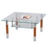 Table log, glass/wood/metal, Crystal - PC (P), 1000 x600 x417 mm, chrome