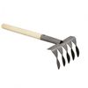 5-toothed rake with wooden handle