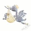 Holiday Classics / Christmas tree toy "Stork with baby", 6 pieces