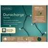 Kaemingk / Battery-powered LED string Lumineo Duracharge 20 m, 400 warm white LED lights, green PVC, controller, IP44