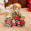 Matryoshka "Audacia" white dress, 5 dolls