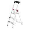 Stepladder L80 ComfortLine 3, 13cm wide, aluminum, with tool tray, Hailo
