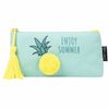 Pencil case-cosmetic bag BRAUBERG, canvas surround applications, "Ananas", 20х3х9 cm