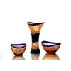 Гусевской Хрустальный завод / Crystal vase for sweets "Serenade" amber-blue