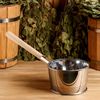 Добропаровъ / Muôi dùng cho bồn tắm làm bằng thép không gỉ, 2L, 45 cm có tay cầm bằng gỗ,