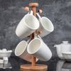 Доляна / Doliana / Set of mugs "Estet", 300 ml, 4 pcs, on a wooden stand