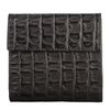 Purse women's BEFLER Cayman 105х110 mm, genuine leather, button, alligator clip, black