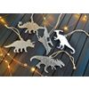 Ленивые Бобры / Lazy Beavers / Set of mirror Christmas tree decorations "Dinosaurs" in a gift box