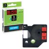 DYMO D1 label printer cartridge, 9 mm х 7 m, plastic tape, black font, red background