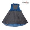 Dress combined with turquoise accents with a basky and petticoats