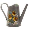 Жостово / Steel watering can "Tulips" gray background
